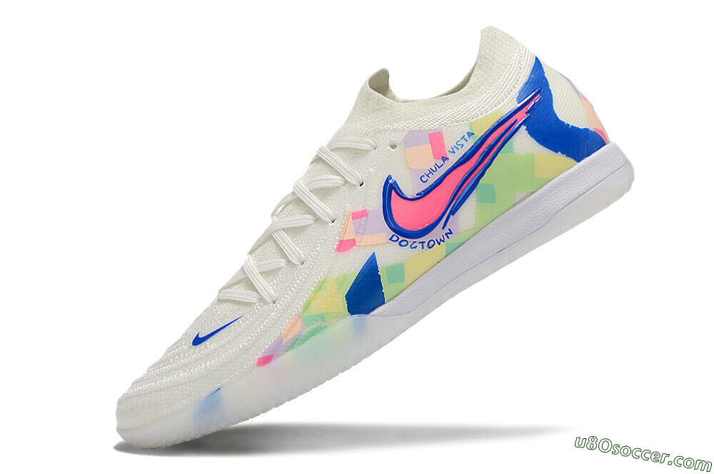 Nike Phantom GX 2 Elite IC Indoor & Futsal Soccer Shoes - Beige/Blue/Yellow/Pink 5