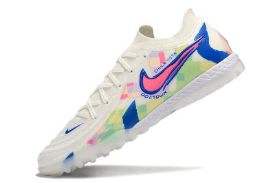 Nike Phantom GX 2 Elite TF Artificial Turf Soccer Shoes - Beige/Blue/Yellow/Pink
