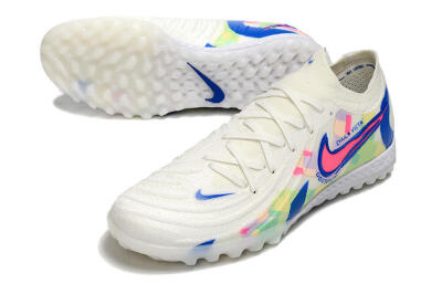 Nike Phantom GX 2 Elite TF Artificial Turf Soccer Shoes - Beige/Blue/Yellow/Pink