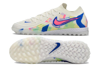 Nike Phantom GX 2 Elite TF Artificial Turf Soccer Shoes - Beige/Blue/Yellow/Pink