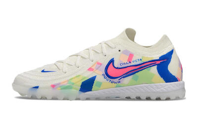 Nike Phantom GX 2 Elite TF Artificial Turf Soccer Shoes - Beige/Blue/Yellow/Pink