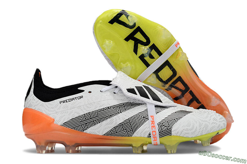 Adidas Predator Elite Foldover Tongue FG Firm Ground Soccer Cleats - White/Black/Orange/Yellow 1