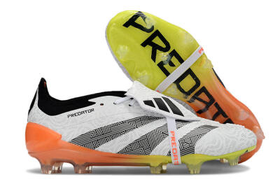 Adidas Predator Elite Foldover Tongue FG Firm Ground Soccer Cleats - White/Black/Orange/Yellow
