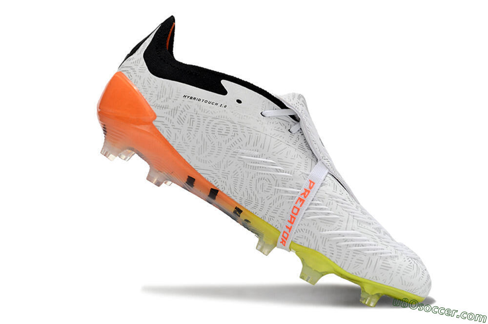 Adidas Predator Elite Foldover Tongue FG Firm Ground Soccer Cleats - White/Black/Orange/Yellow 4