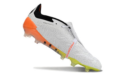 Adidas Predator Elite Foldover Tongue FG Firm Ground Soccer Cleats - White/Black/Orange/Yellow