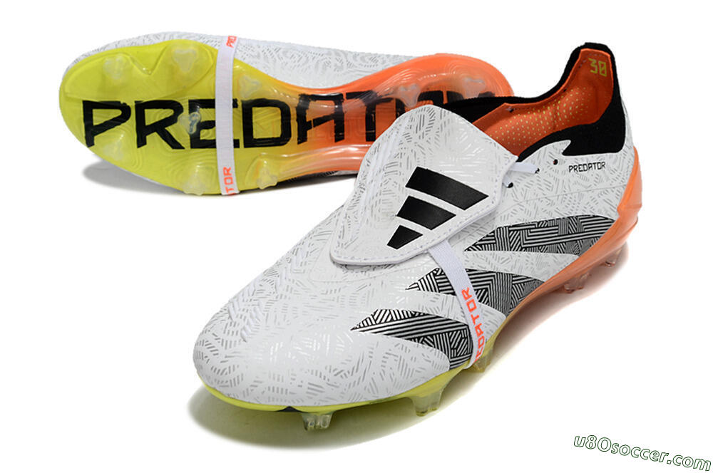 Adidas Predator Elite Foldover Tongue FG Firm Ground Soccer Cleats - White/Black/Orange/Yellow 3