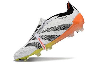 Adidas Predator Elite Foldover Tongue FG Firm Ground Soccer Cleats - White/Black/Orange/Yellow