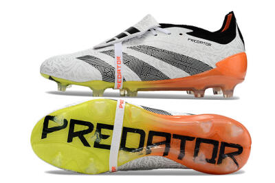 Adidas Predator Elite Foldover Tongue FG Firm Ground Soccer Cleats - White/Black/Orange/Yellow