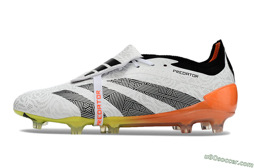 Adidas Predator Elite Foldover Tongue FG Firm Ground Soccer Cleats - White/Black/Orange/Yellow 2