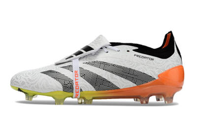 Adidas Predator Elite Foldover Tongue FG Firm Ground Soccer Cleats - White/Black/Orange/Yellow
