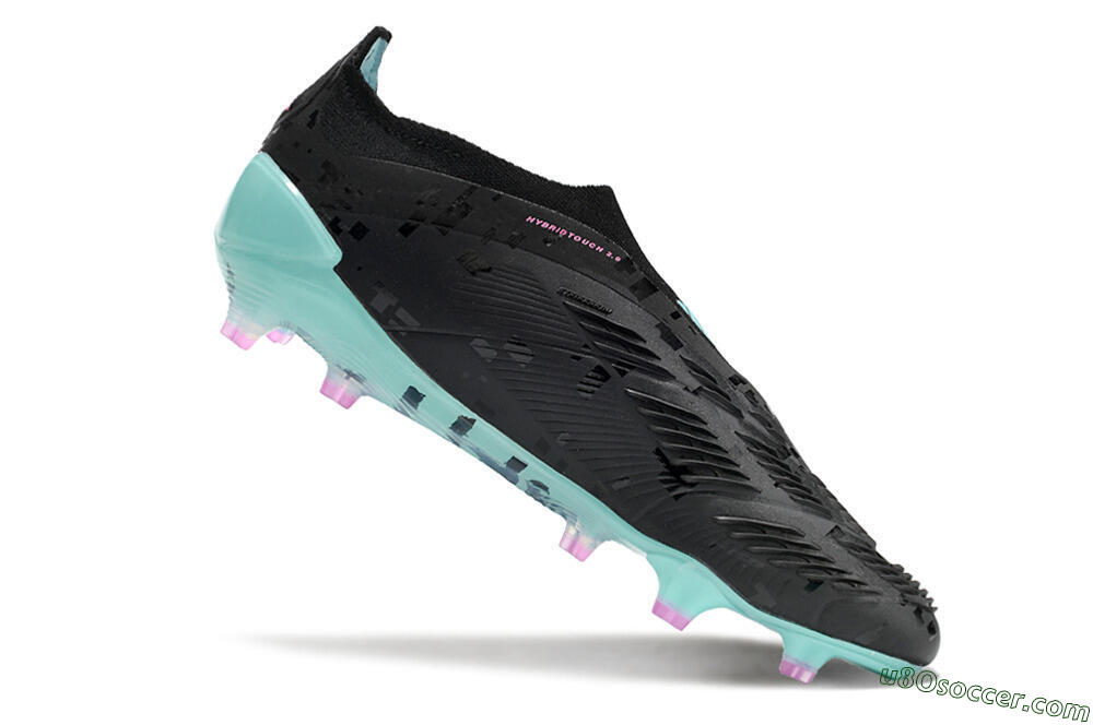 Adidas Predator+ Elite Laceless FG Firm Ground Soccer Cleats - Black/Jade/Pink 4