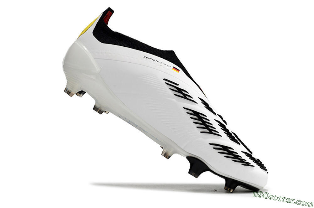 Adidas Predator+ Elite Laceless FG Firm Ground Soccer Cleats - White/Yellow/Red/Black 4
