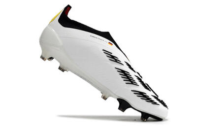 Adidas Predator+ Elite Laceless FG Firm Ground Soccer Cleats - White/Yellow/Red/Black
