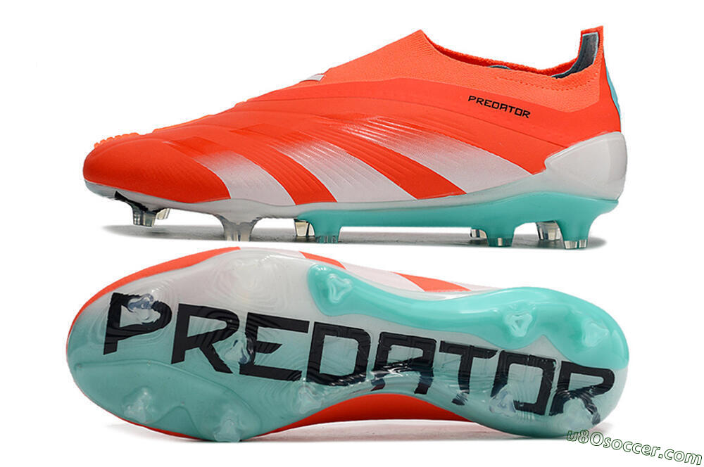 Adidas Predator+ Elite Laceless FG Firm Ground Soccer Cleats - Red/White/Jade 0