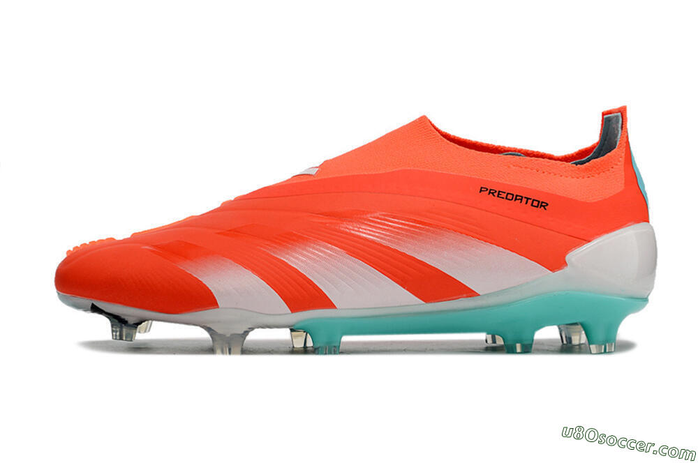 Adidas Predator+ Elite Laceless FG Firm Ground Soccer Cleats - Red/White/Jade 2