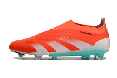 Adidas Predator+ Elite Laceless FG Firm Ground Soccer Cleats - Red/White/Jade
