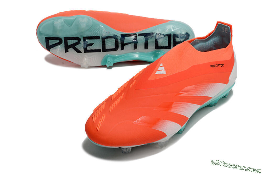 Adidas Predator+ Elite Laceless FG Firm Ground Soccer Cleats - Red/White/Jade 3