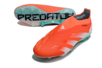 Adidas Predator+ Elite Laceless FG Firm Ground Soccer Cleats - Red/White/Jade