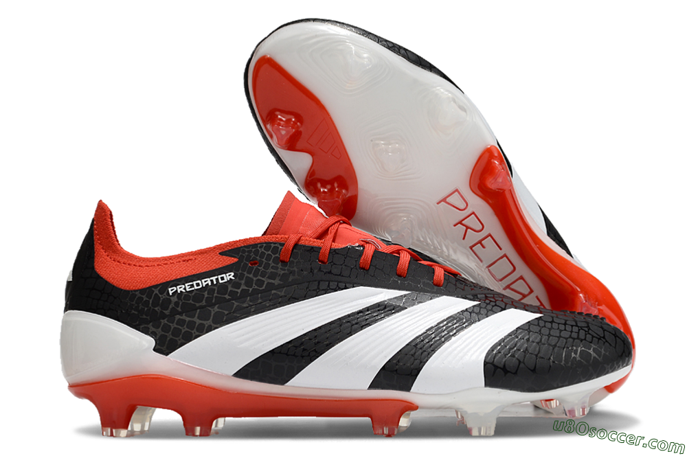 Adidas Predator Elite FG Firm Ground Soccer Cleats - Black/White/Red 1