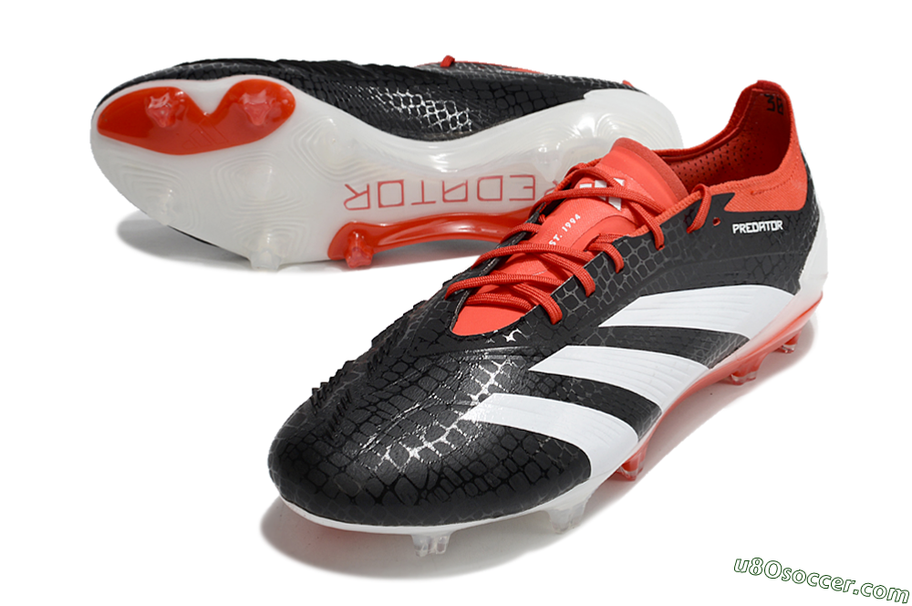 Adidas Predator Elite FG Firm Ground Soccer Cleats - Black/White/Red 3