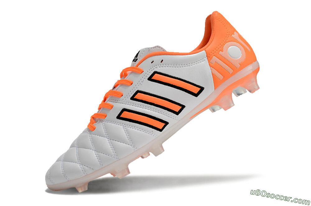 Adidas AdiPure 11Pro X PD25 Trx FG Firm Ground Soccer Cleats - White/Orange/Black 5