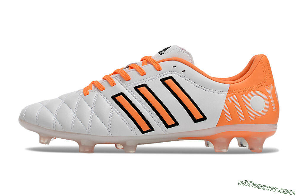 Adidas AdiPure 11Pro X PD25 Trx FG Firm Ground Soccer Cleats - White/Orange/Black 2