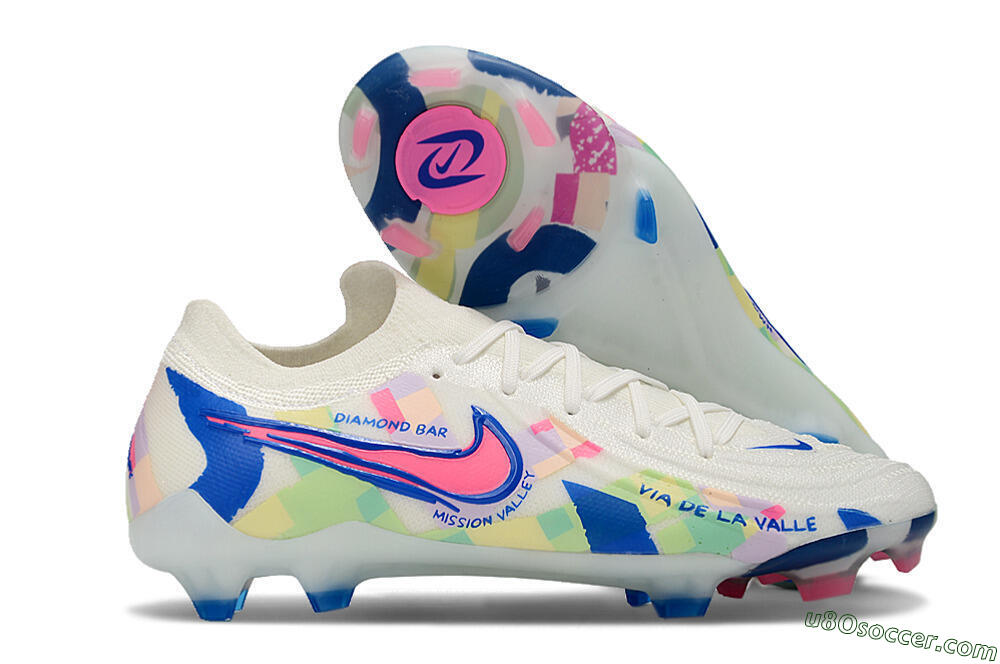 Nike Phantom Luna Elite NU FG Firm Ground Soccer Cleats - Beige/Blue/Yellow/Pink 1