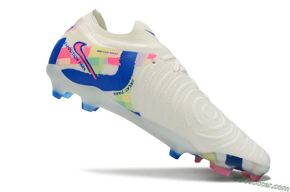 Nike Phantom Luna Elite NU FG Firm Ground Soccer Cleats - Beige/Blue/Yellow/Pink 4