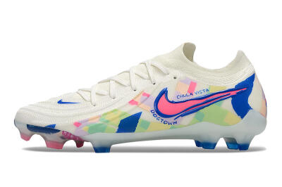 Nike Phantom Luna Elite NU FG Firm Ground Soccer Cleats - Beige/Blue/Yellow/Pink