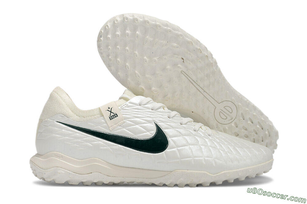 Nike Tiempo Legend 10 Pro TF Artificial Turf Soccer Shoes - White/Green 1