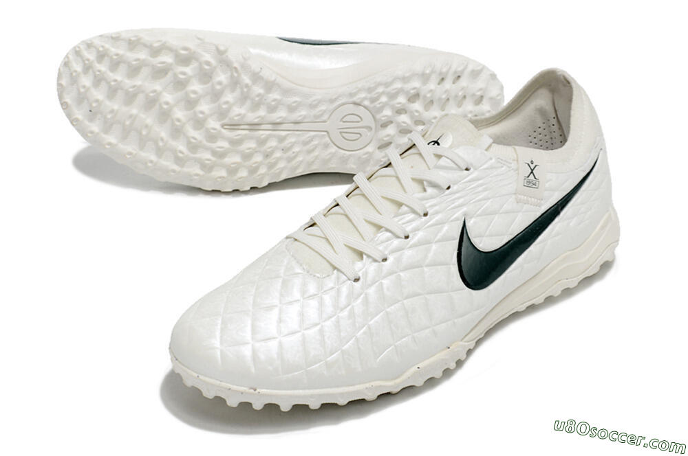 Nike Tiempo Legend 10 Pro TF Artificial Turf Soccer Shoes - White/Green 3