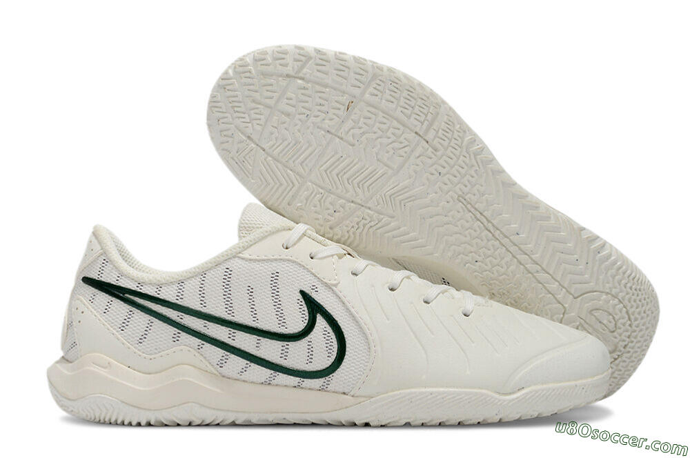 Nike Tiempo Legend 10 Academy IC Indoor & Futsal Soccer Shoes - White/Green 1