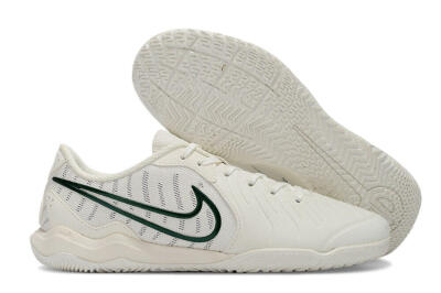 Nike Tiempo Legend 10 Academy IC Indoor & Futsal Soccer Shoes - White/Green