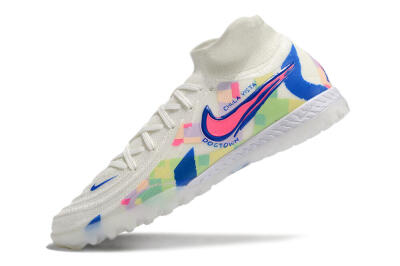 Nike Phantom Luna Elite NU TF Artificial Turf Soccer Shoes - Beige/Blue/Yellow/Pink