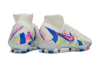 Nike Phantom Luna Elite NU FG Firm Ground Soccer Cleats - Beige/Blue/Yellow/Pink