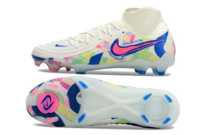 Nike Phantom Luna Elite NU FG Firm Ground Soccer Cleats - Beige/Blue/Yellow/Pink