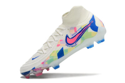 Nike Phantom Luna Elite NU FG Firm Ground Soccer Cleats - Beige/Blue/Yellow/Pink