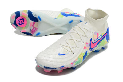 Nike Phantom Luna Elite NU FG Firm Ground Soccer Cleats - Beige/Blue/Yellow/Pink