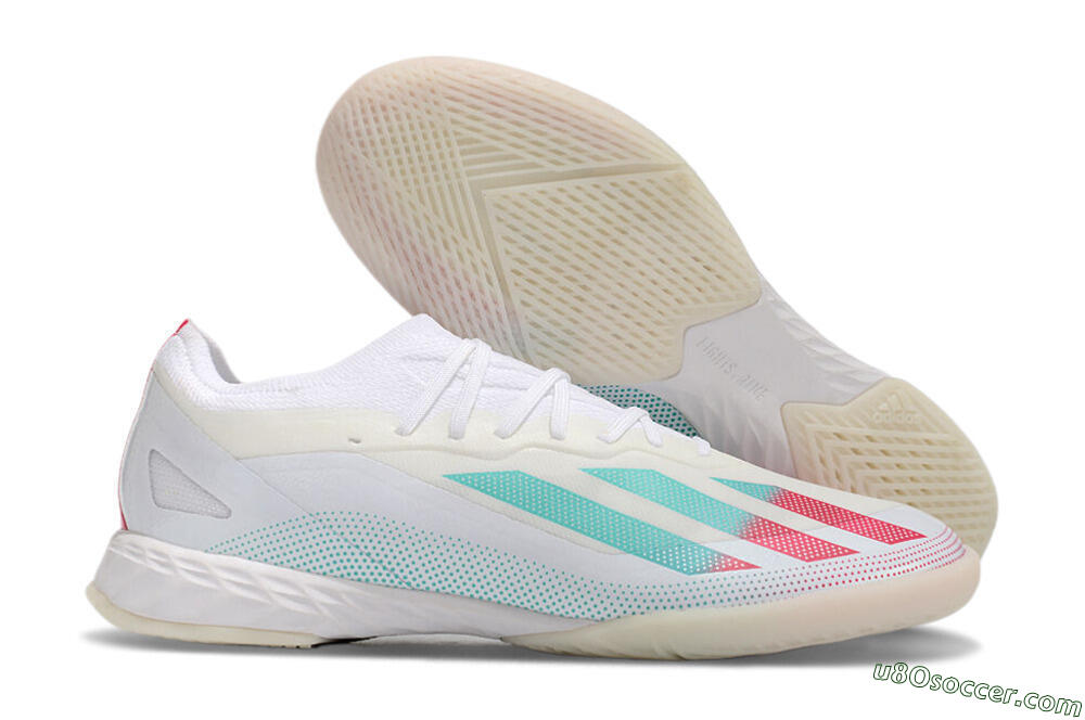 Adidas X Crazyfast.1 IC Indoor & Futsal Soccer Shoes - White/Red/Jade 1
