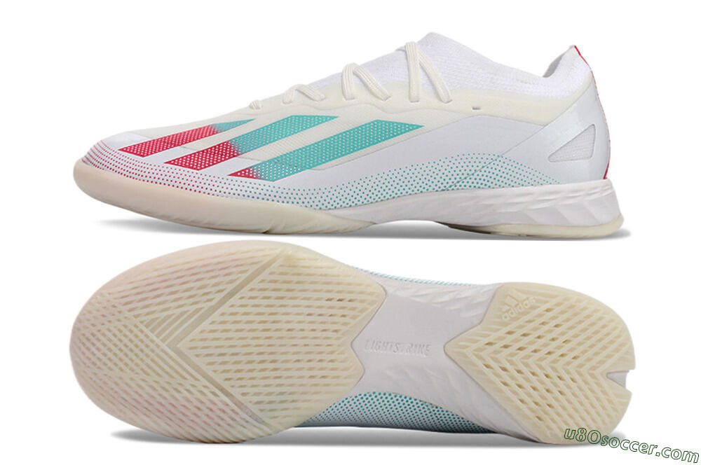 Adidas X Crazyfast.1 IC Indoor & Futsal Soccer Shoes - White/Red/Jade 0