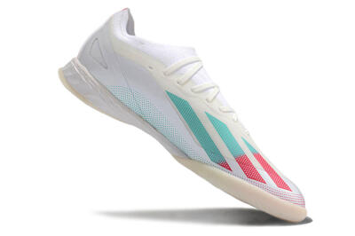 Adidas X Crazyfast.1 IC Indoor & Futsal Soccer Shoes - White/Red/Jade