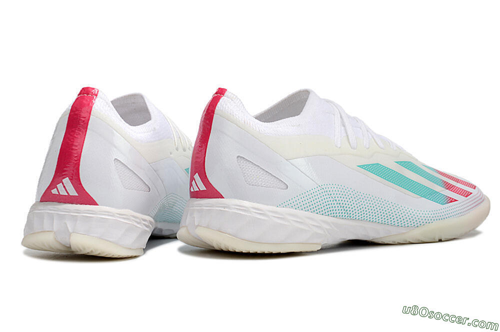 Adidas X Crazyfast.1 IC Indoor & Futsal Soccer Shoes - White/Red/Jade 6