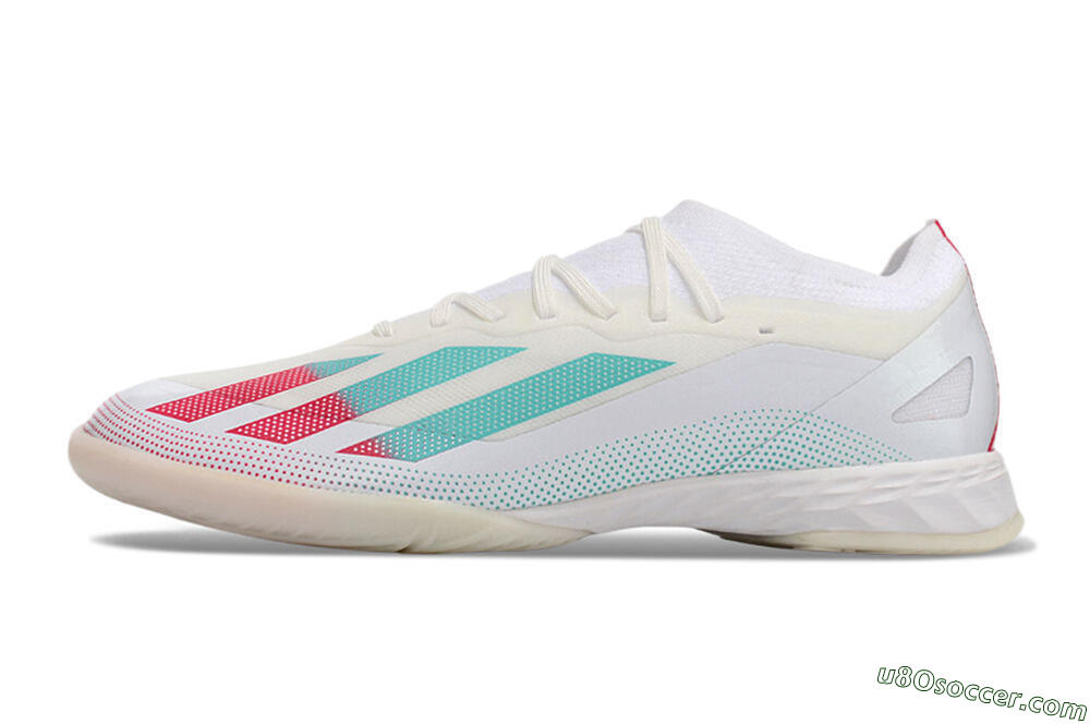 Adidas X Crazyfast.1 IC Indoor & Futsal Soccer Shoes - White/Red/Jade 2