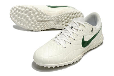 Nike Tiempo Legend 10 Academy TF Artificial Turf Soccer Shoes - White/Green