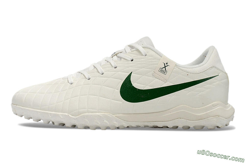 Nike Tiempo Legend 10 Academy TF Artificial Turf Soccer Shoes - White/Green 2