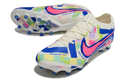 Nike Air Zoom Mercurial Vapor 15 Elite AG Artificial Grass Soccer Cleats - Beige/Blue/Yellow/Pink