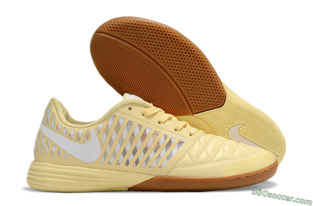 Nike Lunar Gato 2 IC Indoor & Futsal Soccer Shoes - Yellow/White/Brown 1