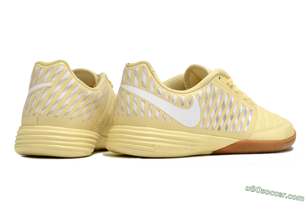 Nike Lunar Gato 2 IC Indoor & Futsal Soccer Shoes - Yellow/White/Brown 6