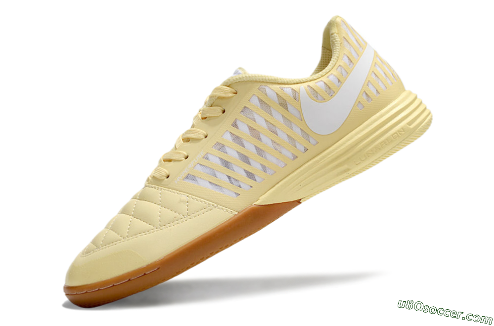 Nike Lunar Gato 2 IC Indoor & Futsal Soccer Shoes - Yellow/White/Brown 5