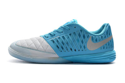 Nike Lunar Gato 2 IC Indoor & Futsal Soccer Shoes - White/Blue/Silver